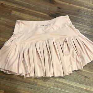 Goldhinge Pleated Mini Skirt in Blush